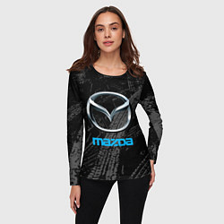 Лонгслив женский Mazda - следы шин, цвет: 3D-принт — фото 2