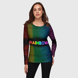 Лонгслив женский Радужные точки - Rainbow, цвет: 3D-принт — фото 2
