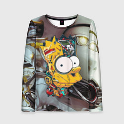 Женский лонгслив Башка Барта Симпсона - Robopunk