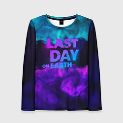 Женский лонгслив The last of us - абстракция неон