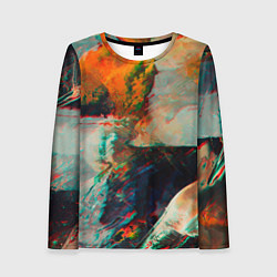 Лонгслив женский Картинный холст со множеством красок, цвет: 3D-принт
