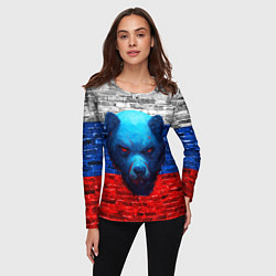 Лонгслив женский Русский медведь арт, цвет: 3D-принт — фото 2