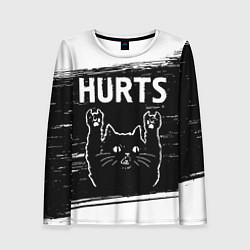 Лонгслив женский Группа Hurts и рок кот, цвет: 3D-принт
