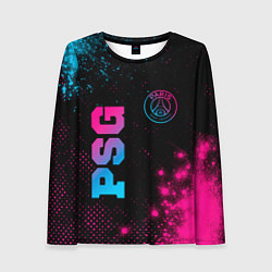 Женский лонгслив PSG - neon gradient: надпись, символ