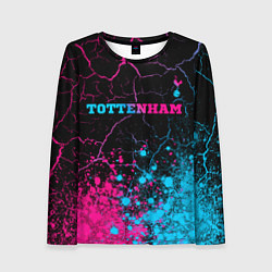 Лонгслив женский Tottenham - neon gradient: символ сверху, цвет: 3D-принт