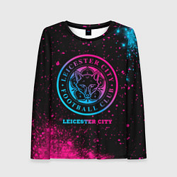 Лонгслив женский Leicester City - neon gradient, цвет: 3D-принт