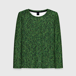 Лонгслив женский Зеленая камуфляжная трава, цвет: 3D-принт