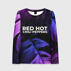 Лонгслив женский Red Hot Chili Peppers neon monstera, цвет: 3D-принт