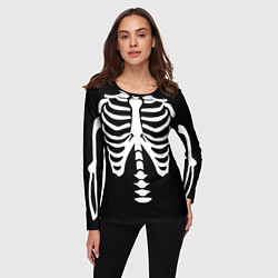 Лонгслив женский Скелет костюм верх, цвет: 3D-принт — фото 2