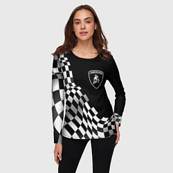 Лонгслив женский Lamborghini racing flag, цвет: 3D-принт — фото 2