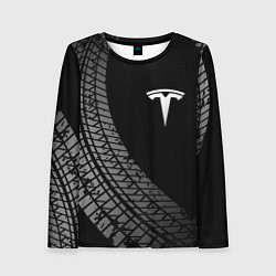 Женский лонгслив Tesla tire tracks