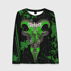 Лонгслив женский Slipknot зеленый козел, цвет: 3D-принт