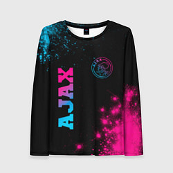 Женский лонгслив Ajax - neon gradient: надпись, символ