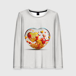 Лонгслив женский Влюблённые сердца - сувенир, цвет: 3D-принт