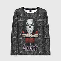 Лонгслив женский Slipknot серый абстрактный фон, цвет: 3D-принт
