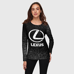 Лонгслив женский Lexus с потертостями на темном фоне, цвет: 3D-принт — фото 2