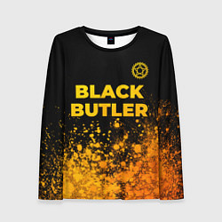 Лонгслив женский Black Butler - gold gradient: символ сверху, цвет: 3D-принт