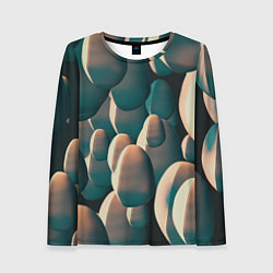 Лонгслив женский Множество абстрактных летающих камней, цвет: 3D-принт