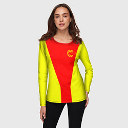 Лонгслив женский FIRM желто-красная, цвет: 3D-принт — фото 2