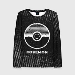 Лонгслив женский Pokemon с потертостями на темном фоне, цвет: 3D-принт