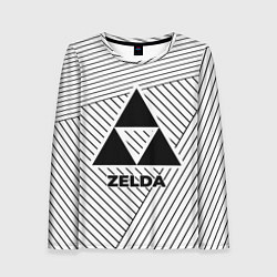 Лонгслив женский Символ Zelda на светлом фоне с полосами, цвет: 3D-принт
