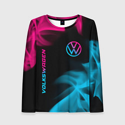 Женский лонгслив Volkswagen - neon gradient: надпись, символ