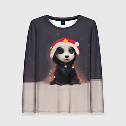 Лонгслив женский Пёсель - панда в колпаке, цвет: 3D-принт