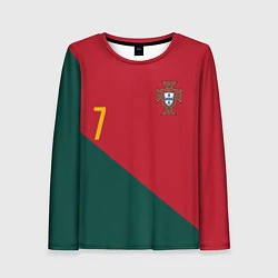 Лонгслив женский Роналду ЧМ 2022 сборная Португалии, цвет: 3D-принт