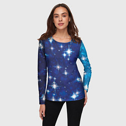 Лонгслив женский Сияющие и блестящие звезды в ночном небе, цвет: 3D-принт — фото 2