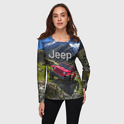 Лонгслив женский Chrysler Jeep Wrangler Rubicon - горы, цвет: 3D-принт — фото 2