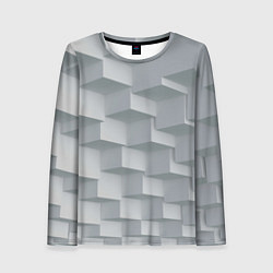 Женский лонгслив Серое множество объёмных блоков