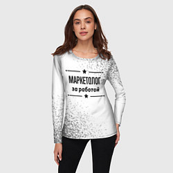 Лонгслив женский Маркетолог за работой - на светлом фоне, цвет: 3D-принт — фото 2