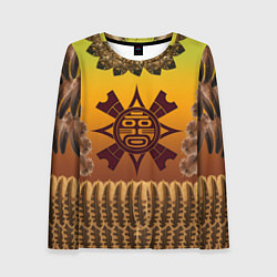 Лонгслив женский Индейский стиль, цвет: 3D-принт