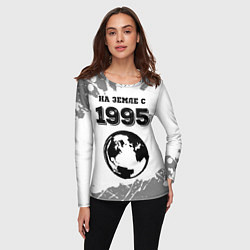 Лонгслив женский На Земле с 1995: краска на светлом, цвет: 3D-принт — фото 2