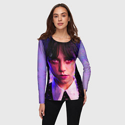 Лонгслив женский Уэнсдэй неон, цвет: 3D-принт — фото 2