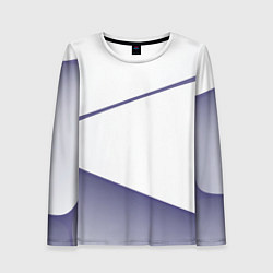 Лонгслив женский Абстрактный белый и фиолетовый паттерн, цвет: 3D-принт