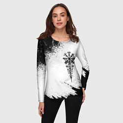 Лонгслив женский Дерзкий рунический компас, цвет: 3D-принт — фото 2