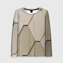 Лонгслив женский Зеленая плитка, цвет: 3D-принт