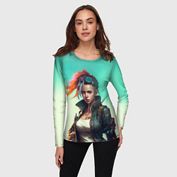 Лонгслив женский Girl art Cyberpunk, цвет: 3D-принт — фото 2