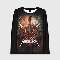 Лонгслив женский Metallica гитара и логотип, цвет: 3D-принт