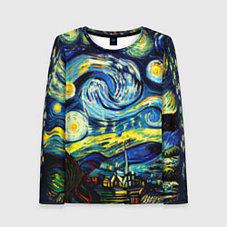 Лонгслив женский Винсент ван Гог, звездная ночь, цвет: 3D-принт