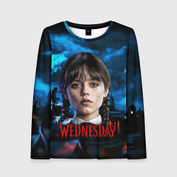 Лонгслив женский Wednesday horror, цвет: 3D-принт