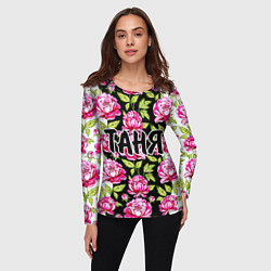 Лонгслив женский Таня в цветах, цвет: 3D-принт — фото 2