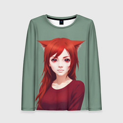 Лонгслив женский Cute Catgirl, цвет: 3D-принт