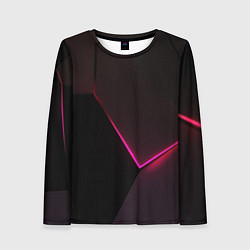 Лонгслив женский Неоновый треугольный порез, цвет: 3D-принт