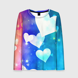 Лонгслив женский Dreamy Hearts Multicolor, цвет: 3D-принт