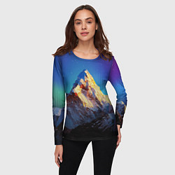 Лонгслив женский Космический эверест, цвет: 3D-принт — фото 2