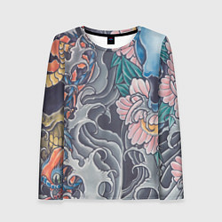 Женский лонгслив Иредзуми: змеи и черепа