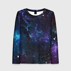 Лонгслив женский Сияние галактик Космос, цвет: 3D-принт