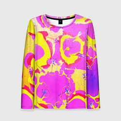 Женский лонгслив Стебель на разноцветном фоне